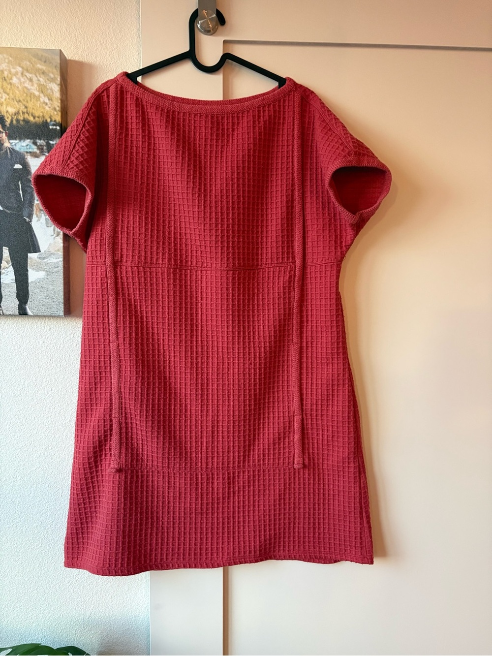 Max Studio Red Textured Midi Dress